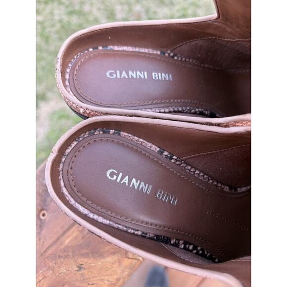 Gianni Bini Maerren Snake Print Leather Western Mule Pointed Toe Size 8 - Picture 3 of 5